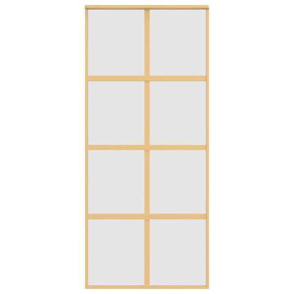 vidaXL Skyved&oslash;r gull 90x205 cm frostet ESG glass og aluminium