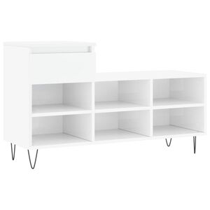 vidaXL Skoskap h&oslash;yglans hvit 102x36x60 cm konstruert tre