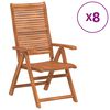vidaXL Klappstoler med lenestoler, 8 stk., 56 x 72 x 107 cm, heltre akasie