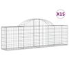 vidaXL Gabionkurver buede 15 stk 200x30x60/80 cm galvanisert jern