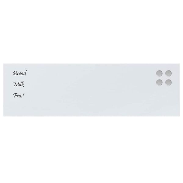 vidaXL Veggmontert magnettavle hvit 100x30 cm herdet glass