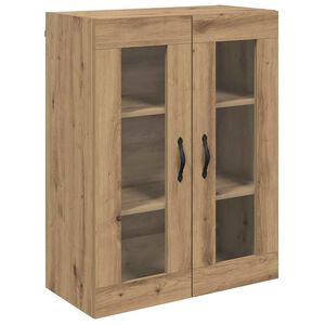 vidaXL Veggskap Artisan Eik 69,5 x 34 x 90 cm Sponplater og glass