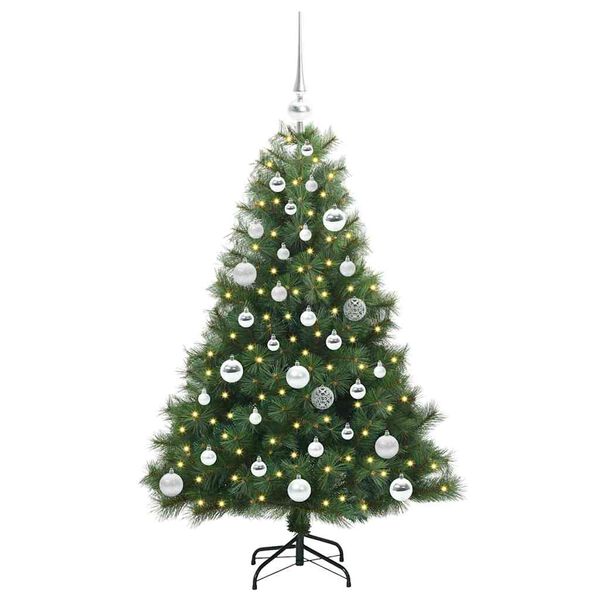 vidaXL Kunstig juletre med 150 LED med stativ gr&oslash;nn 120 cm PE og PVC