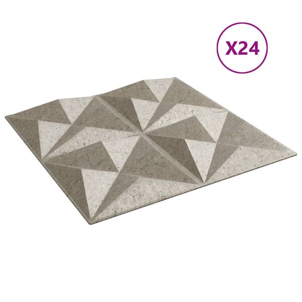 vidaXL Veggpaneler 24 stk beton 50x50 cm XPS 6 m&sup2; origami