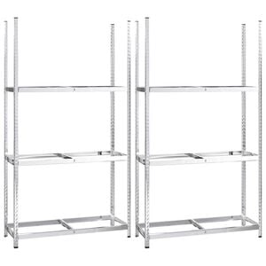vidaXL Dekkstativer 3 lag 2 stk s&oslash;lv 110x40x200 cm st&aring;l