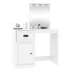 vidaXL Sminkebord med LED hvit 90x50x132,5 cm konstruert tre