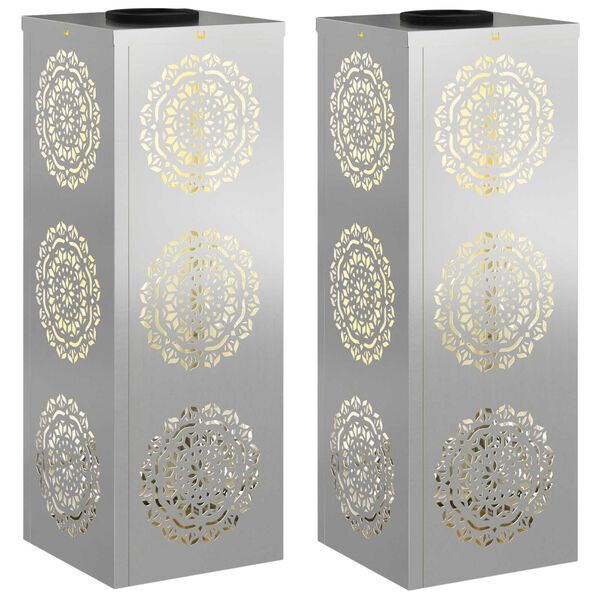 vidaXL Solenergi LED stibelys 2 pcs Galvanisert Galvanisert