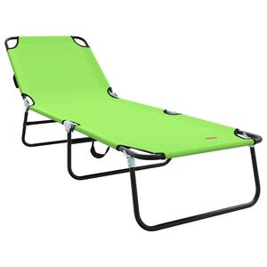 vidaXL Sammenleggbar solstol gr&oslash;nn 188 x 57 x 86,5 cm Polyester