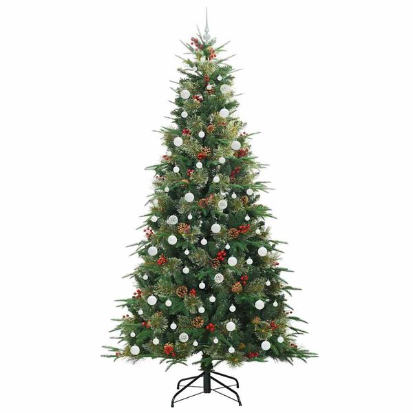 vidaXL Kunstig sammensatt juletre med 300 LED gr&oslash;nn 240 cm PE og PVC