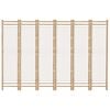 vidaXL Sammenleggbar romdeler 6 paneler 240 cm bambus og lerret