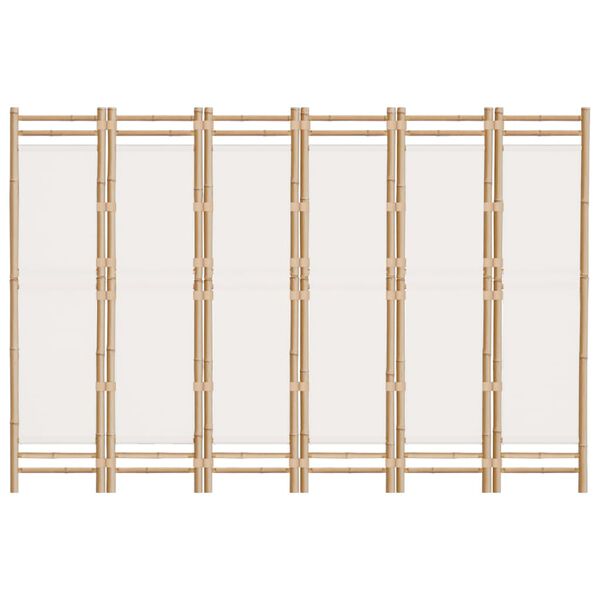 vidaXL Sammenleggbar romdeler 6 paneler 240 cm bambus og lerret
