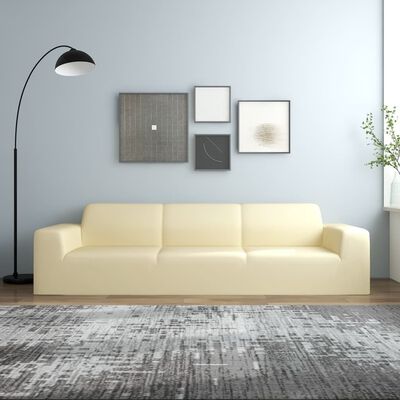 vidaXL 4-seters sofaovertrekk polyester kremhvit