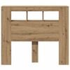 vidaXL Sengegavl med LED artisan eik 120x18,5x103,5 cm konstruert tre
