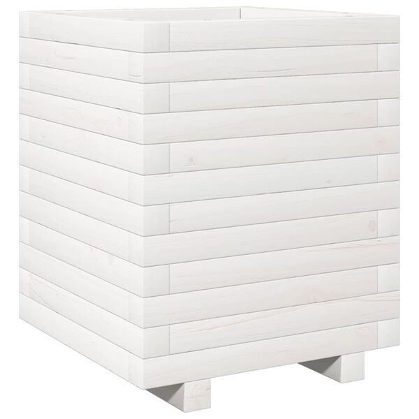vidaXL Plantekasse hvit 40x40x49,5 cm heltre furu