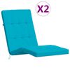 vidaXL Solstolputer med h&oslash;y rygg 2 stk turkis oxfordstoff