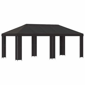 vidaXL Hage Gazebo 6 x 3 m Antrasitt Polyester og st&aring;l 190 gsm