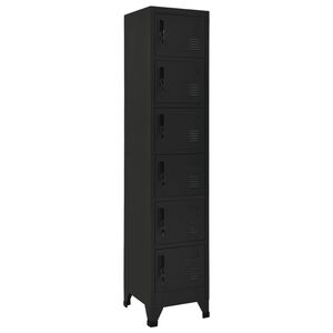 vidaXL Arkivskap svart 38x40x180 cm st&aring;l