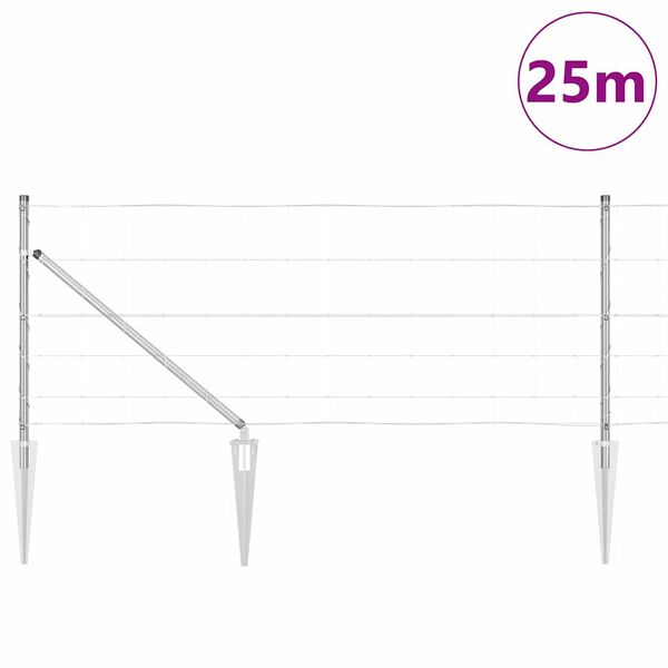 vidaXL Gjerdep&aring;le Galvanisert 25 x 0,8 m St&aring;l