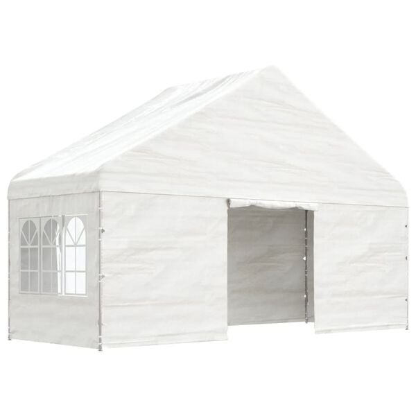 vidaXL Paviljong med tak hvit 5,88x2,23x3,75 m polyetylen