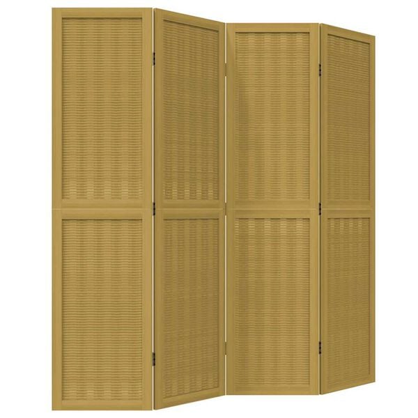 vidaXL Romdeler 4 paneler brun heltre keisertre