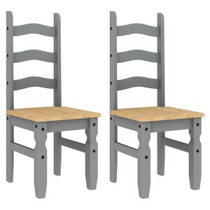 vidaXL Spisestoler 2 stk Corona gr&aring; 42x47x107 cm heltre furu