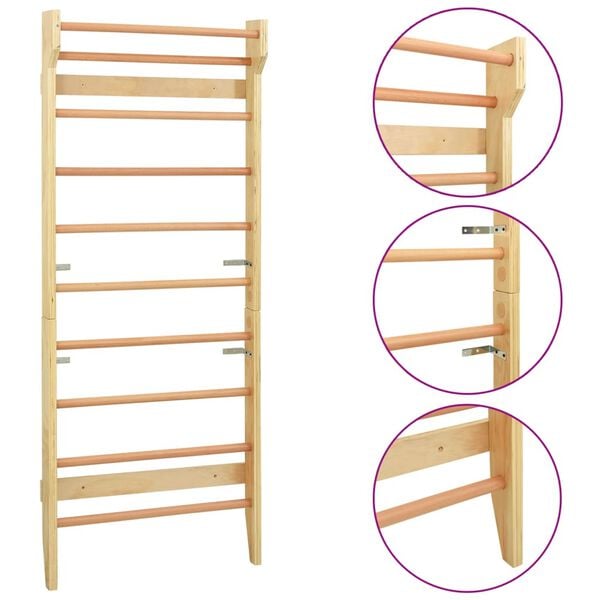 vidaXL Ribbevegg 80x15,8x195 cm tre