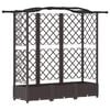 vidaXL Hevet Bed med Trellis og Tak Brun 163 x 40 x 126 cm PP