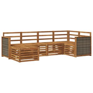 vidaXL Seksjonssofa Sett 5 pcs Naturlig Solid akasietre