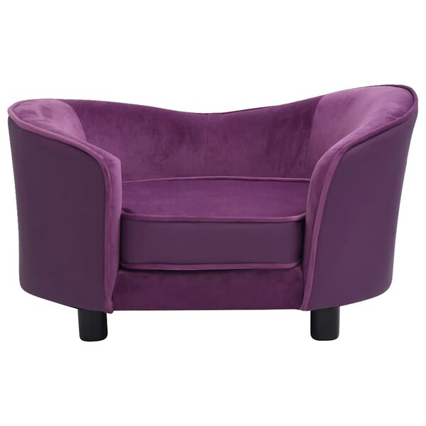 vidaXL Hundesofa burgunder 69x49x40 cm plysj og kunstig l&aelig;r