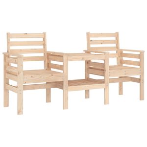 vidaXL Hagebenk med bord 2-seters heltre furu