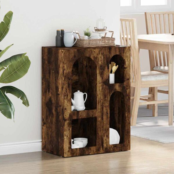 vidaXL Serviesskap R&oslash;kt eik 59 x 35 x 80.5 cm Konstruert tre