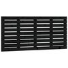 vidaXL Veggmontert sengegavl svart 146x3x63 cm heltre furu