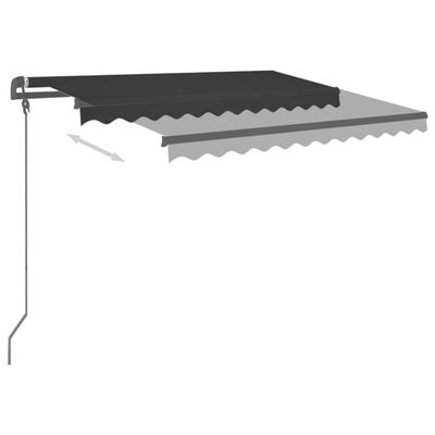 vidaXL Automatisk uttrekkbar markise med stolper 3,5x2,5 m antrasitt