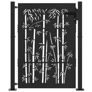 vidaXL Hageport 110 x 130 cm Pulverlakkert st&aring;l Svart L&aring;sbar