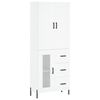 vidaXL Highboard hvit 69,5x34x180 cm konstruert tre