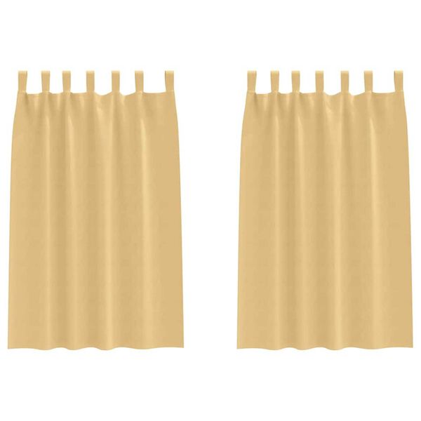 vidaXL M&oslash;rkleggende Gardiner med Ringer 2 pcs Beige 175 x 140 cm