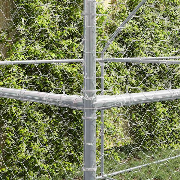 vidaXL Hundebur med lagring 3 pcs s&oslash;lv 6 x 2 x 2 m Galvanisert st&aring;l