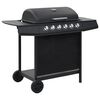 vidaXL Gassgrill med 6 kokesoner st&aring;l svart