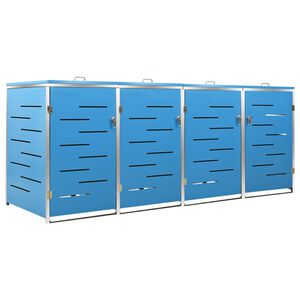 vidaXL S&oslash;ppeldunkskur firedobbelt 276,5x77,5x115 cm rustfritt st&aring;l