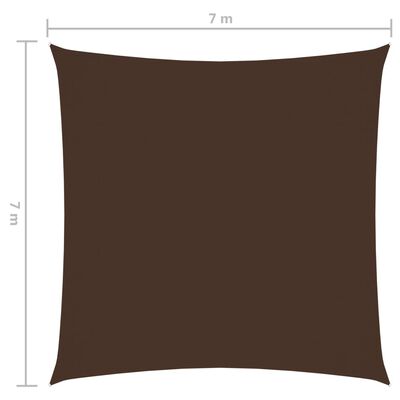 vidaXL Solseil oxfordstoff firkantet 7x7 m brun