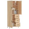 vidaXL Highboard sonoma eik 69,5x34x180 cm konstruert tre