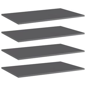 vidaXL Hylleplater 4 stk h&oslash;yglans gr&aring; 80x50x1,5 cm sponplate
