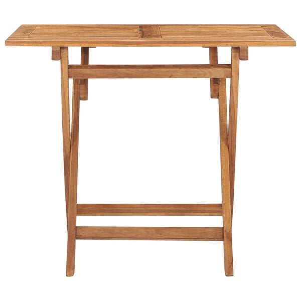 vidaXL Utend&oslash;rs spisestue sammenleggbar 5 deler heltre teak
