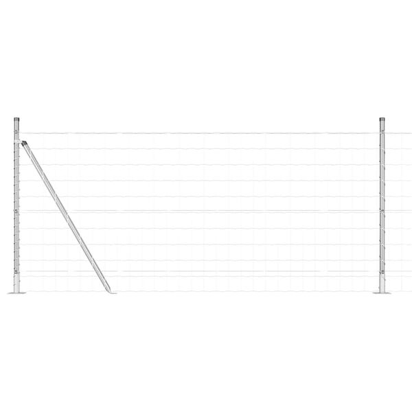 vidaXL Gjerde med stolpe s&oslash;lv 1 x 25 m St&aring;l