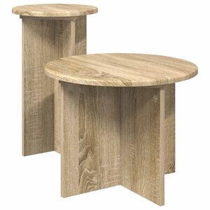 vidaXL Sidebordssett 2 stk. Sonoma eik &Oslash; 45 x 35 cm Konstruert tre