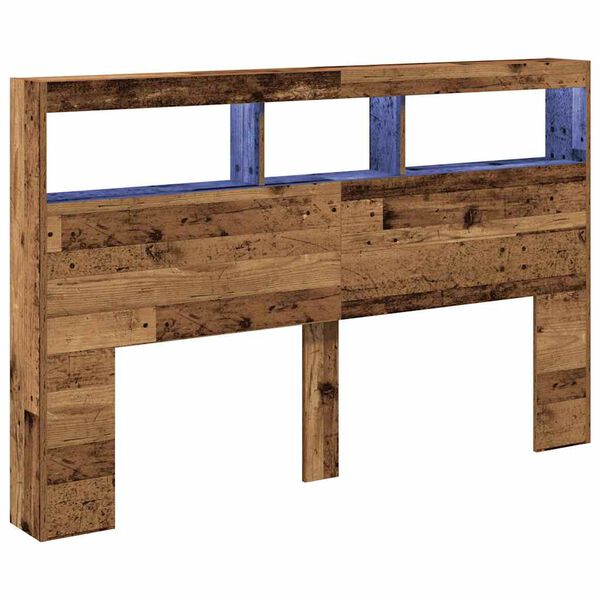 vidaXL Hodegavl skap med LED gammelt tre 160x17x102 cm