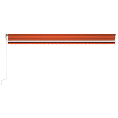 vidaXL Automatisk markise med vindsensor og LED 600x300cm oransje/brun