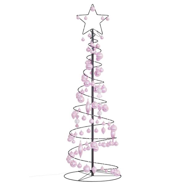 vidaXL LED Juletre med Baubles 100 LEDs Varm Hvit 150 cm