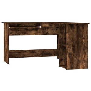 vidaXL Hj&oslash;rnepult r&oslash;kt eik 120x140x75 cm konstruert tre