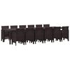 vidaXL Hage Spisegruppe 13 pcs Brun Polt rattan